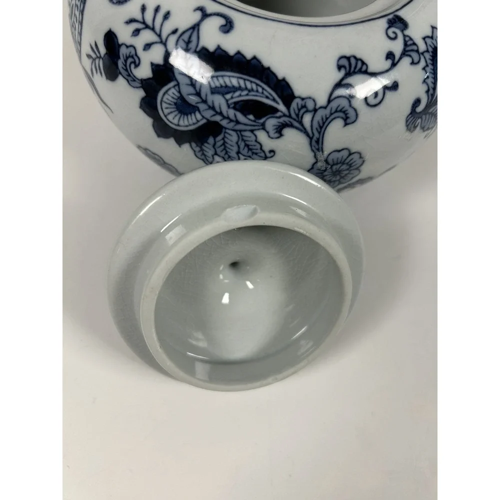 Pier 1 Imports Ceramic Blue Onion Teapot VTG Paisley